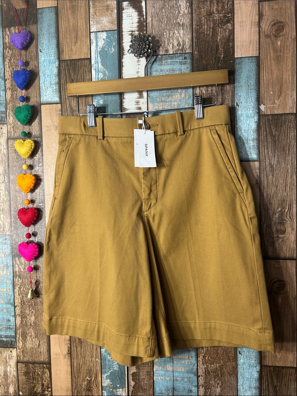 SPANX brown High-Waist Tailored Shorts